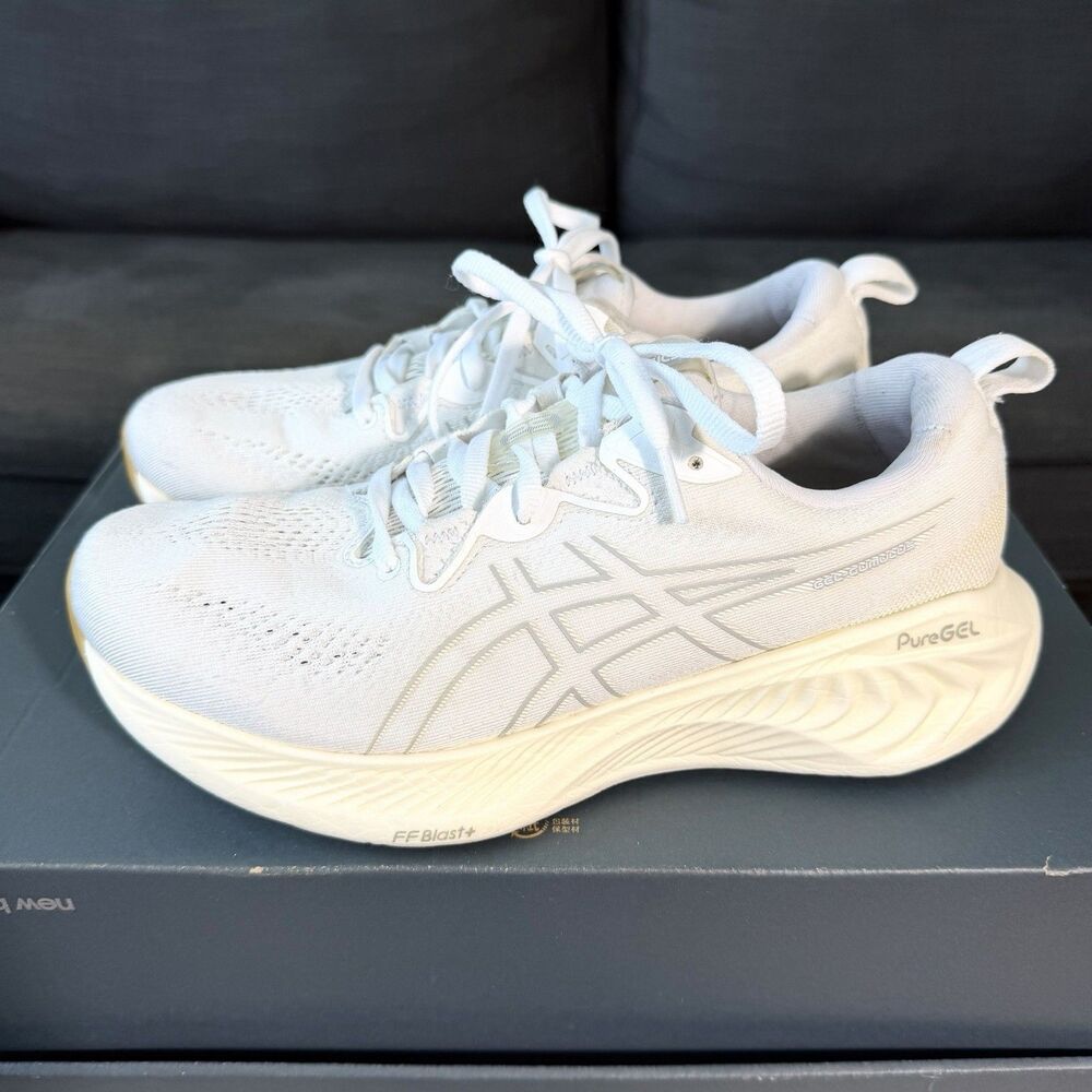 ASICS Gel-Cumulus 25 White Gum Running Shoes 1012B441 Women's Size 8.5